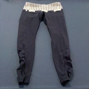 Striped Waistband Navy Leggings